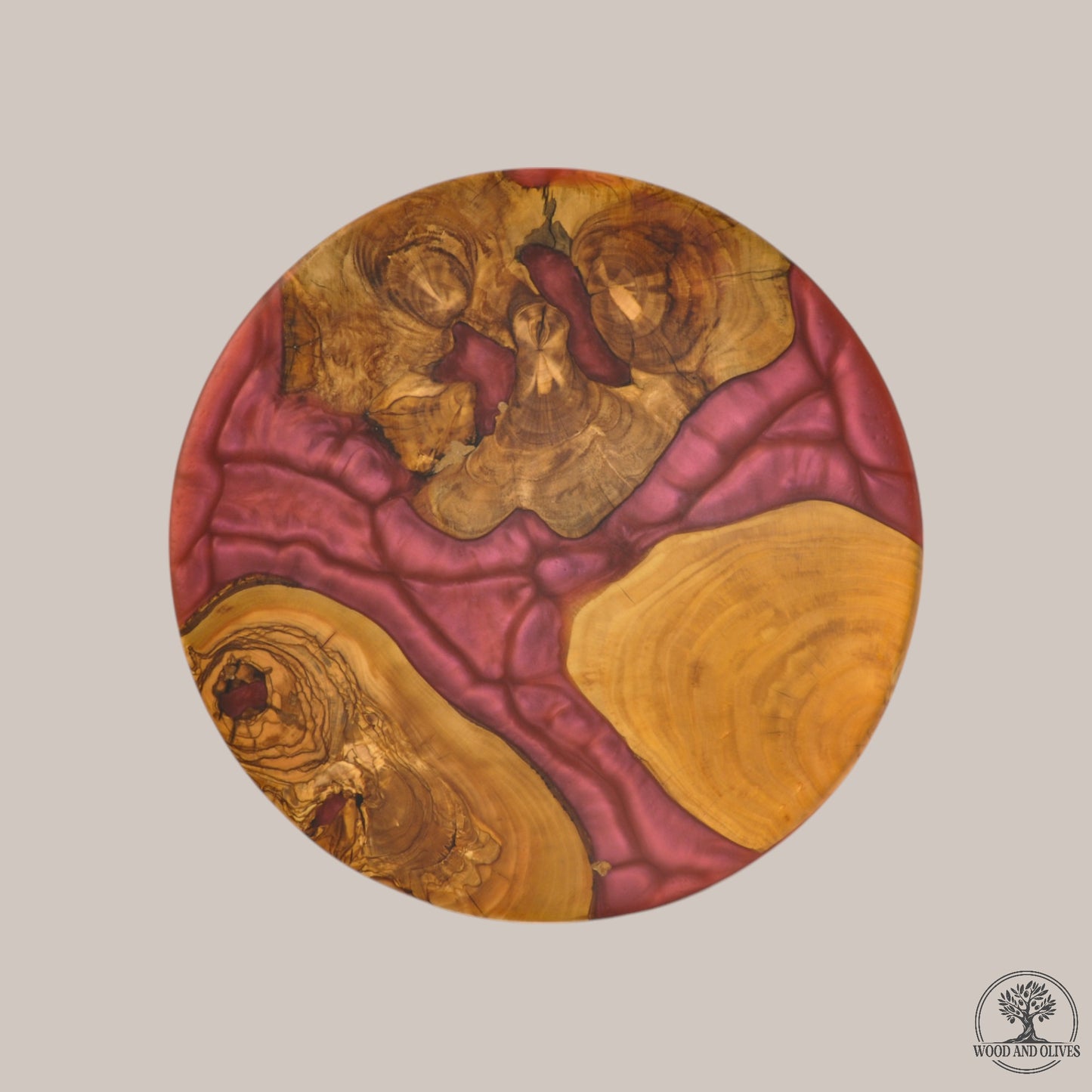Olijfhouten Serveerplank met Epoxy (Rond)