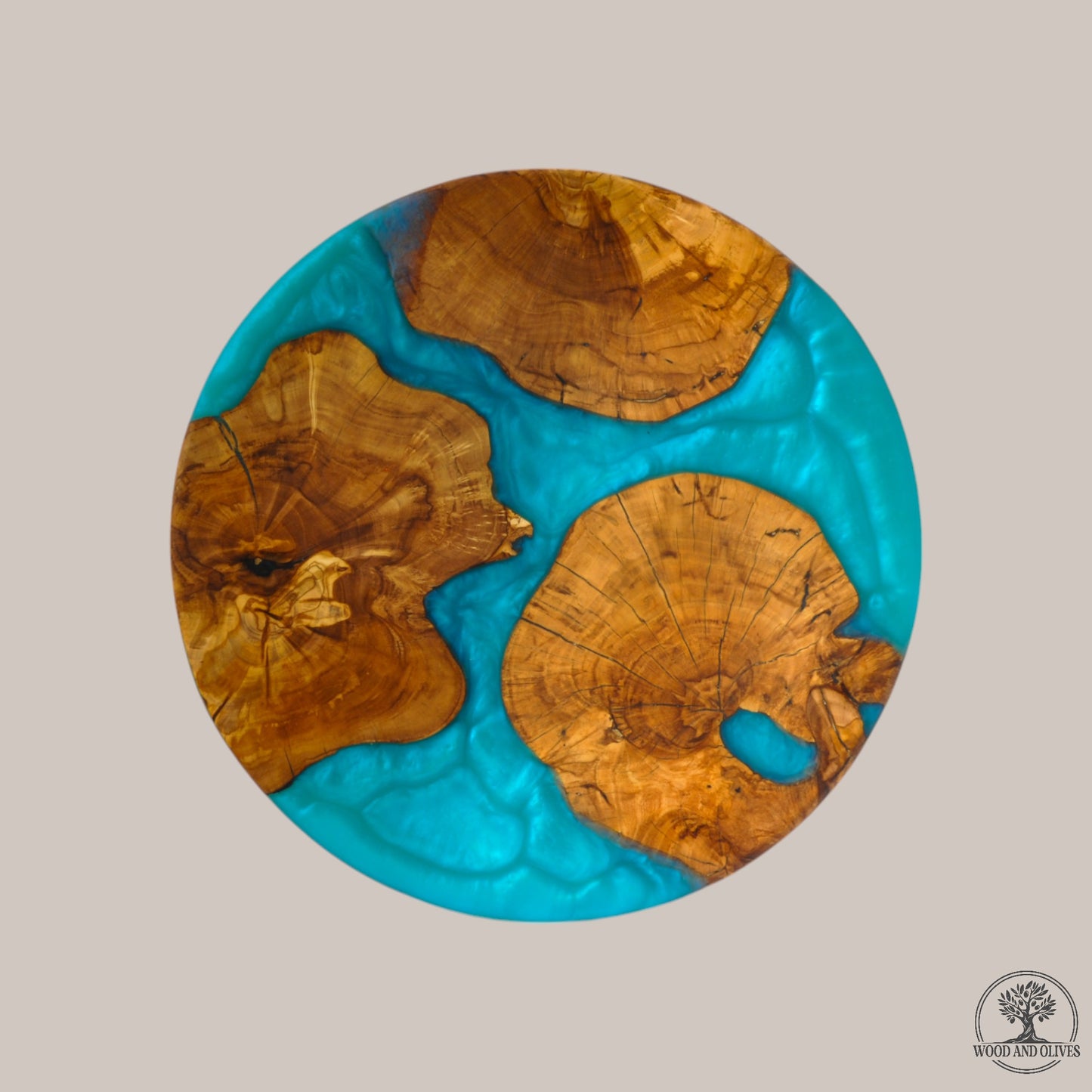 Olijfhouten Serveerplank met Epoxy (Rond)