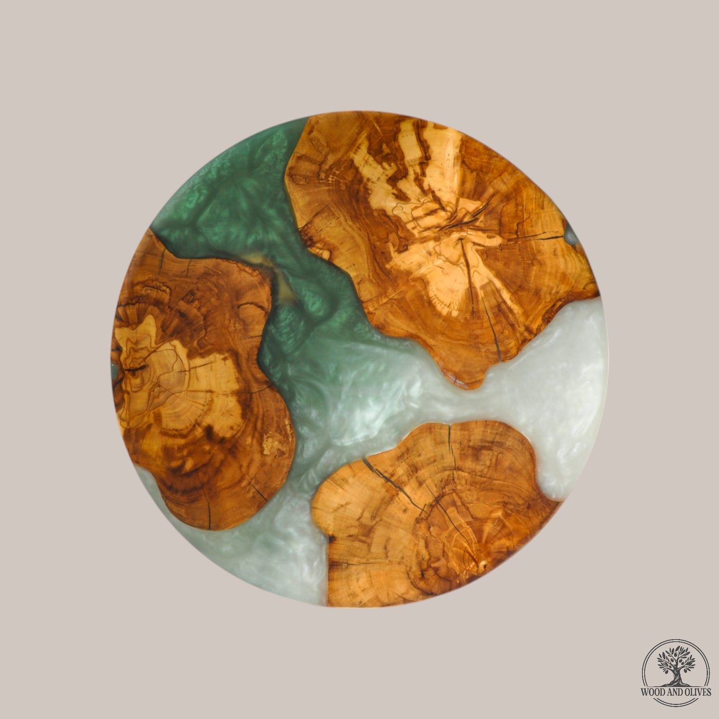 Olijfhouten Serveerplank met Epoxy (Rond)