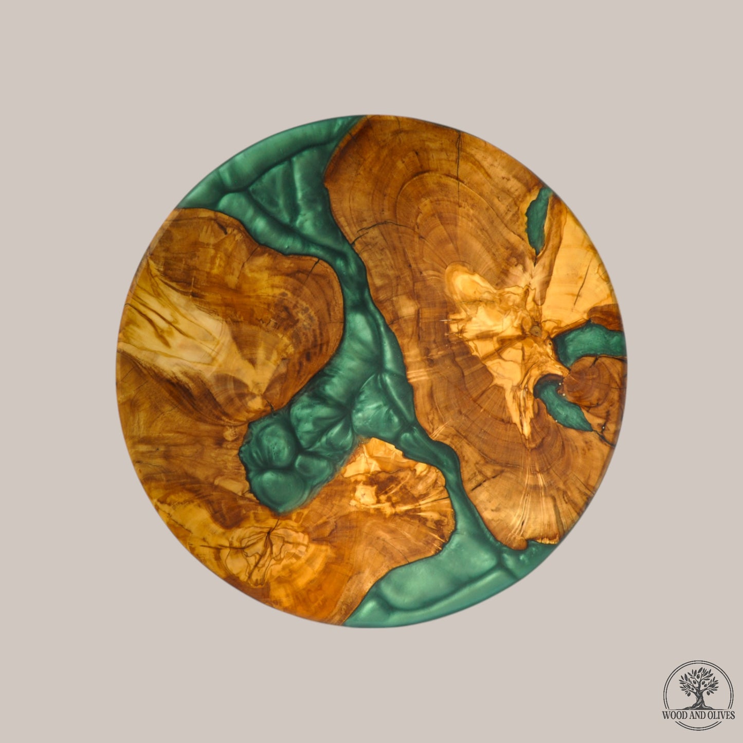 Olijfhouten Serveerplank met Epoxy (Rond)