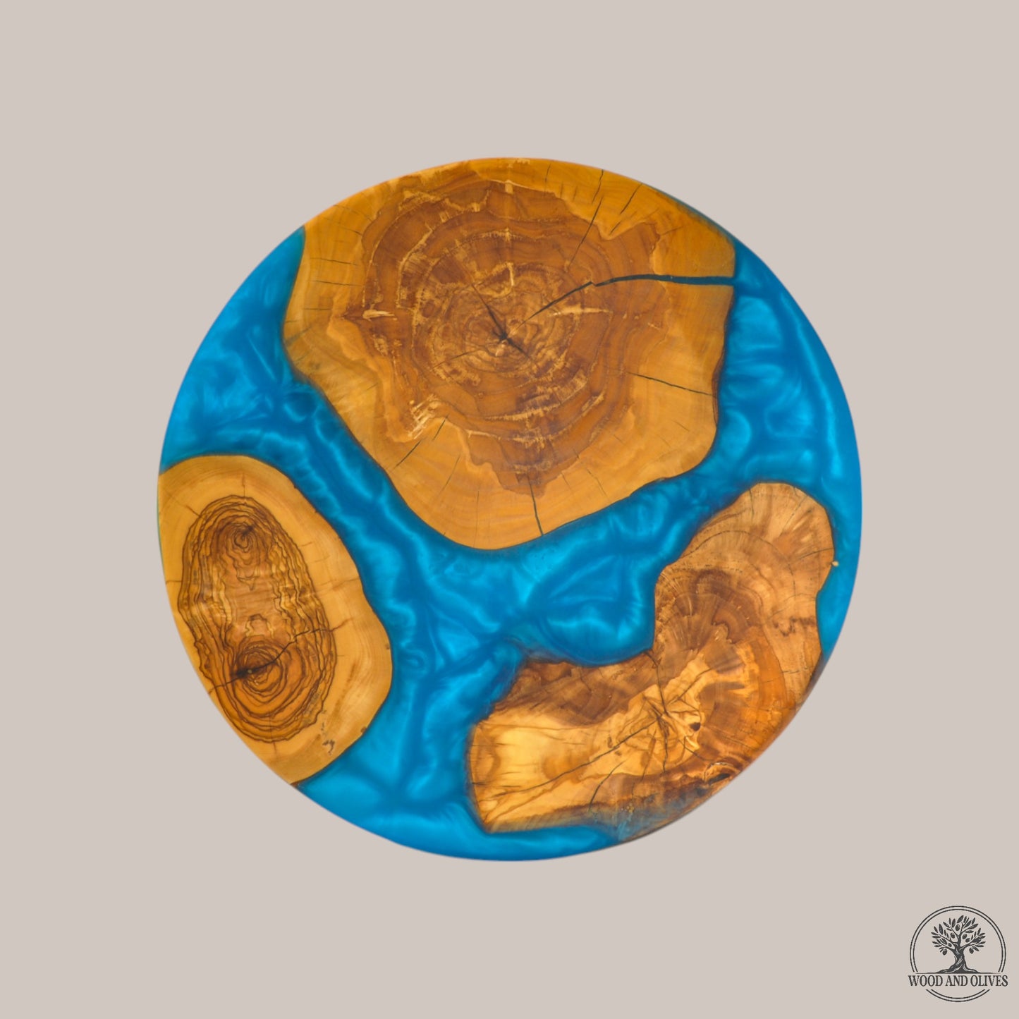 Olijfhouten Serveerplank met Epoxy (Rond)