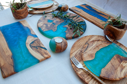Olijfhouten Serveerplank met Epoxy