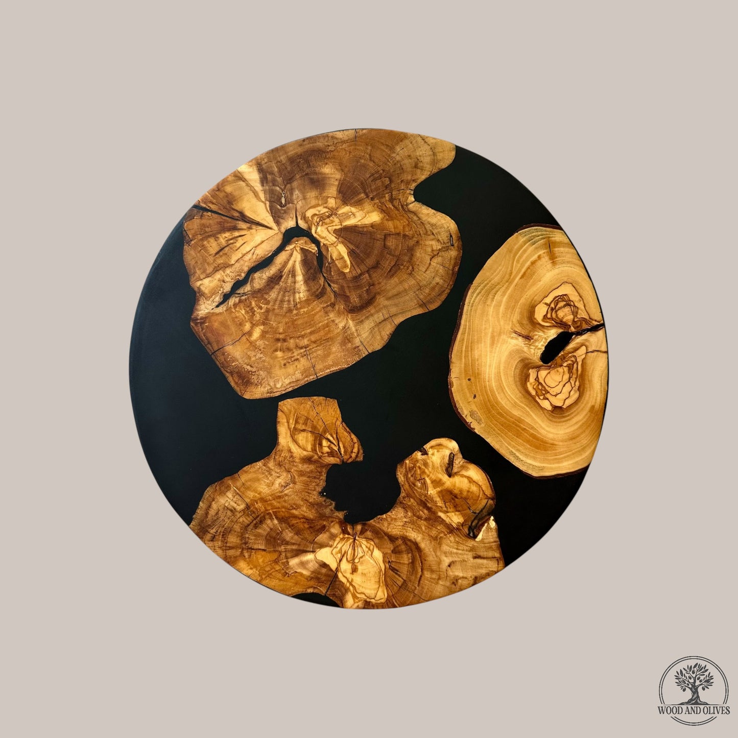 Olijfhouten Serveerplank met Epoxy (Rond)