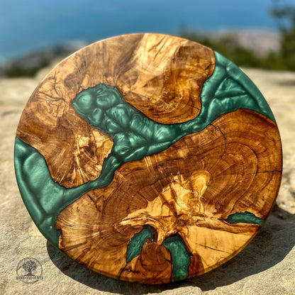 Olijfhouten Serveerplank met Epoxy (Rond)